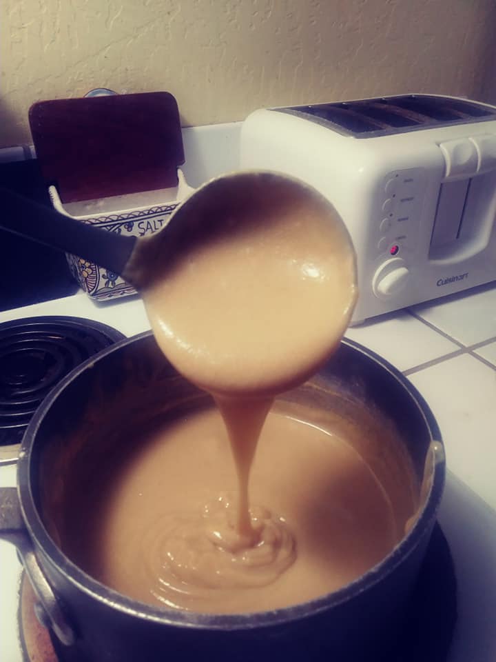 cheese sauce in pan