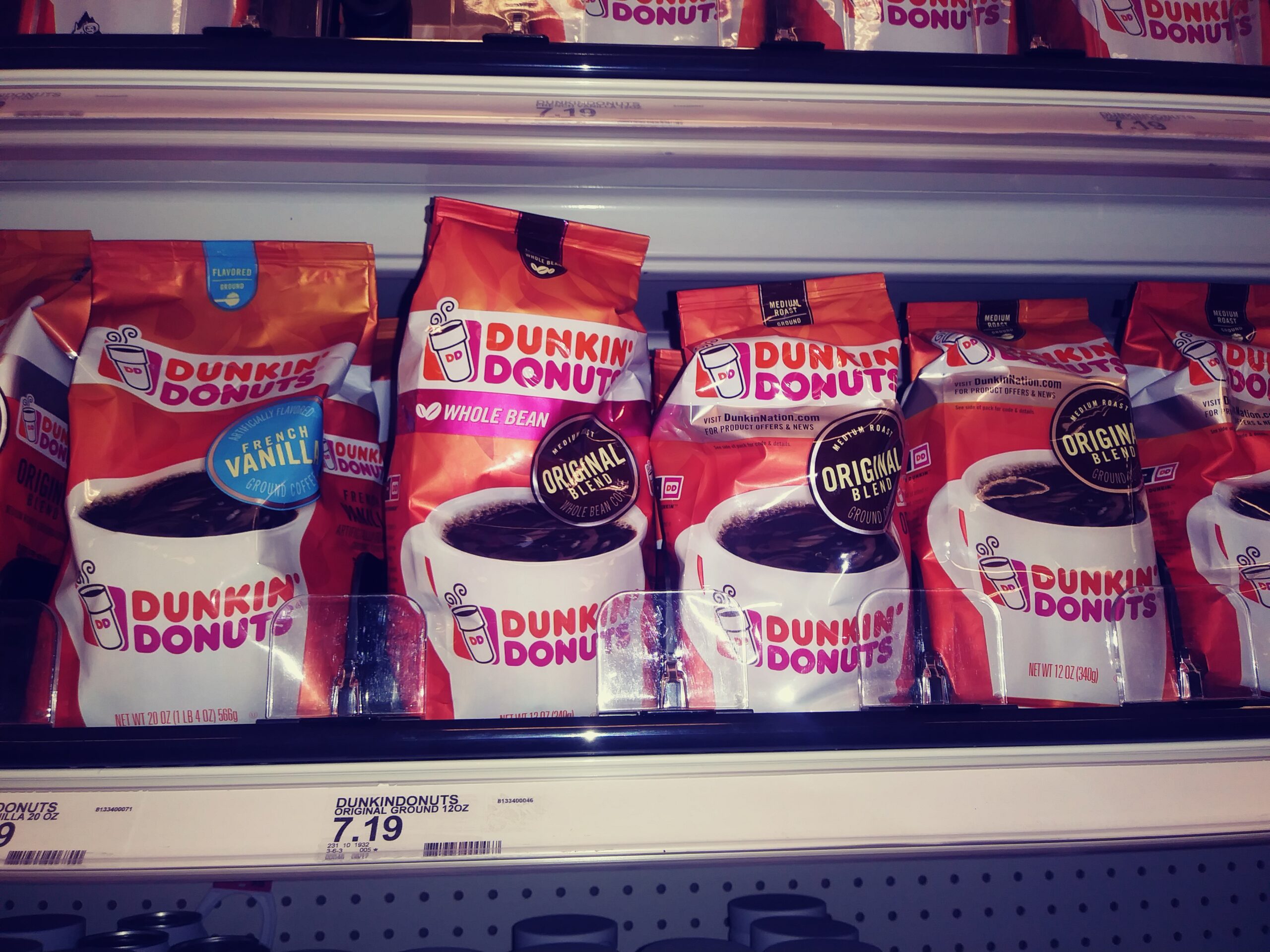 Dunkin’ Donuts coffee bags, assorted