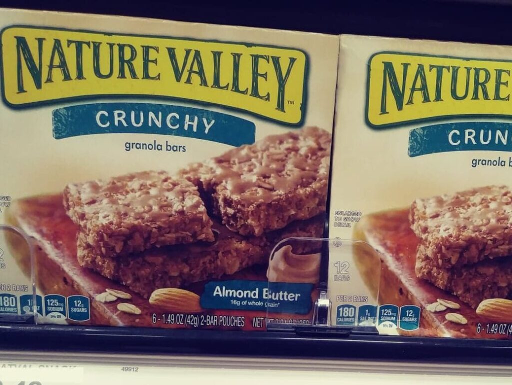 boxes of Nature Valley almond butter bars