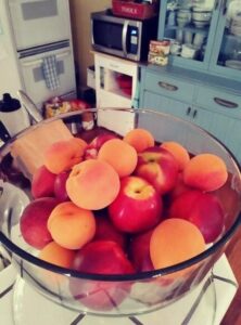 Peaches & Plums glass dome