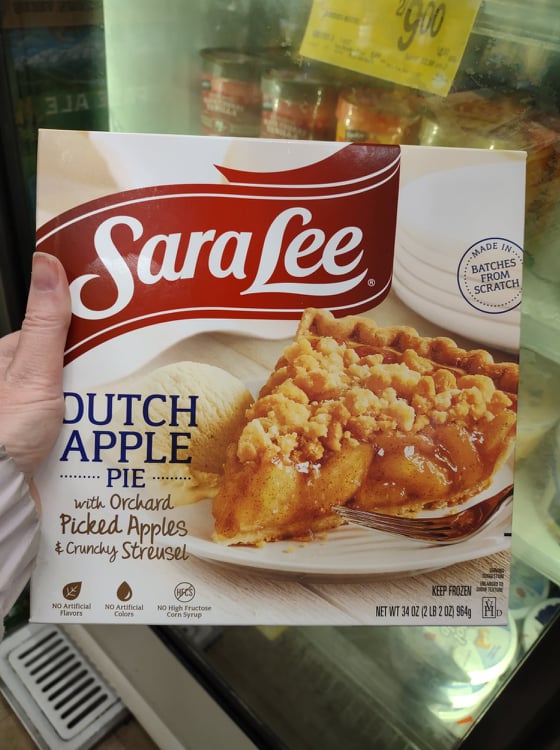 Sara Lee Dutch apple pie box