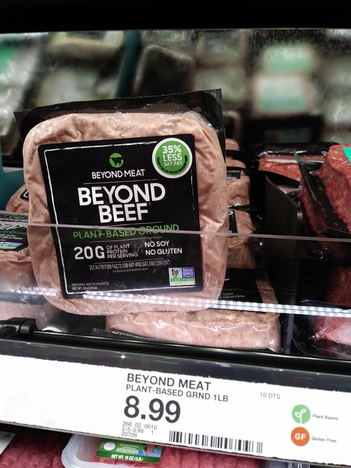 Beyond beef package marked $8.99