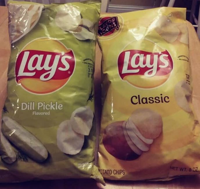 Lay's Bags of chips, dill pickle and classic