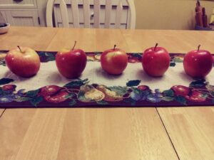 Gala Apples in a row