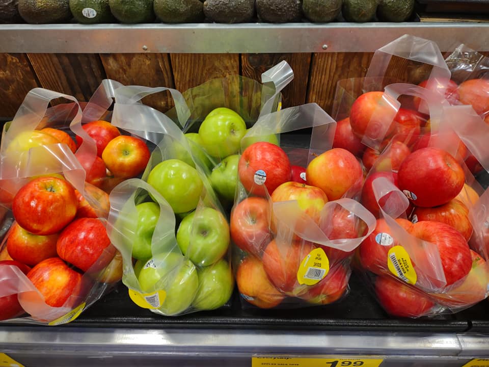 Four Bags of assorted apples at Safeway