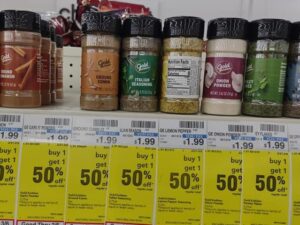 CVS Buy 1, get 1 50% off Spices on store shelf