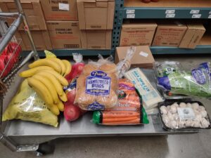Shopping trip to US Foods Chef'Store, grocery cart with my groceries