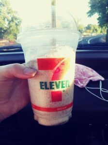 Me holding Slurpee cup