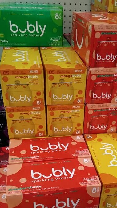 cases of bubly sparkling water