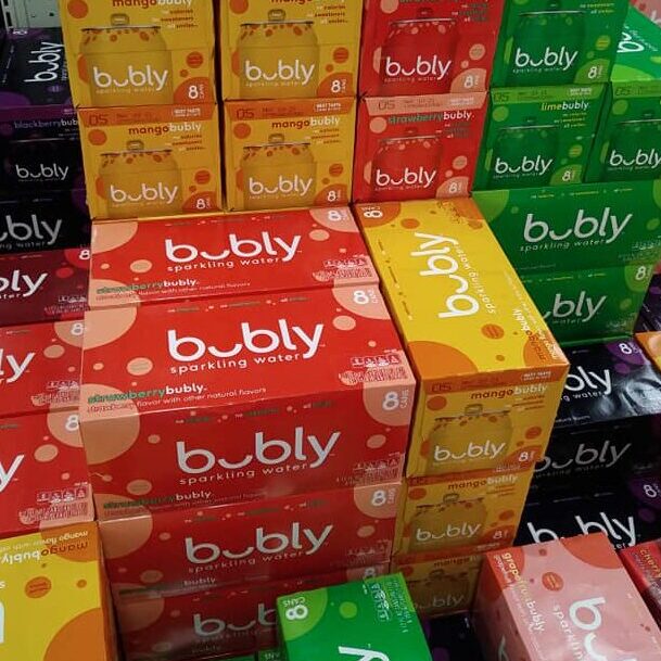 cases of bubly sparkling water