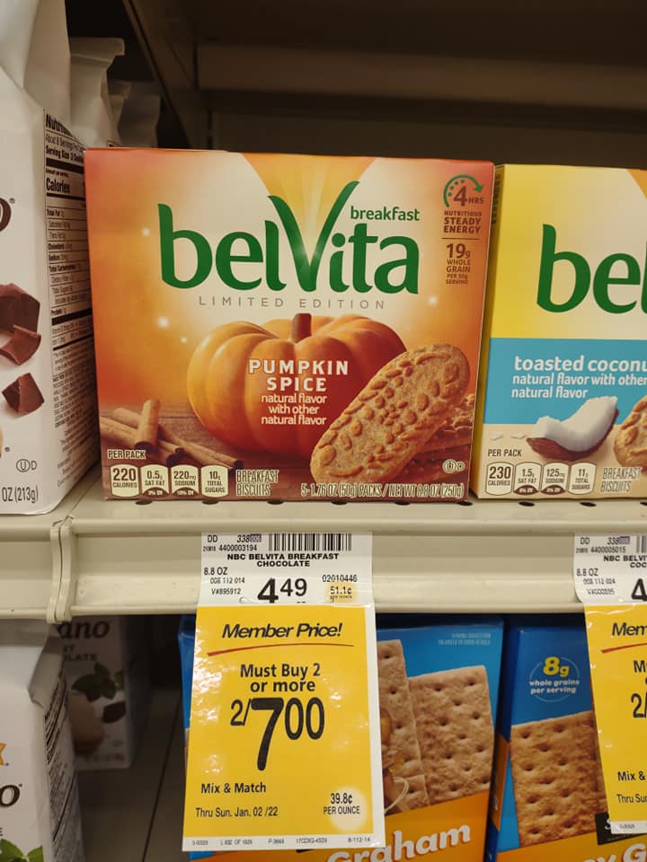 Belvita pumpkin spice breakfast biscuits