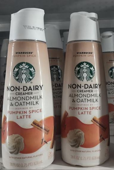 Starbucks almondmilk and oatmilk creamer pumpkin spice latte 