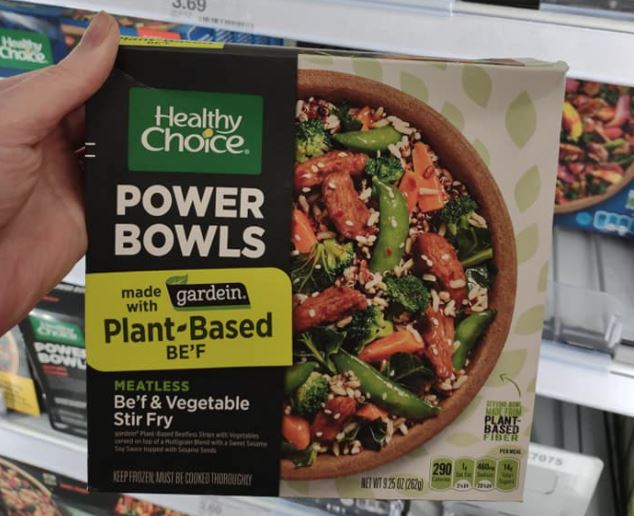 Healthy Choice vegan bowls Green Goddess with Gardein beef