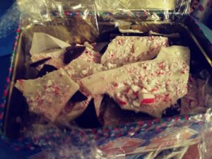 Homemade peppermint bark