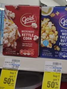 CVS boxes of microwave popcorn