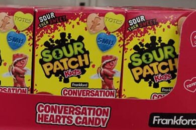 Valentine's sour patch heart boxes and heart box