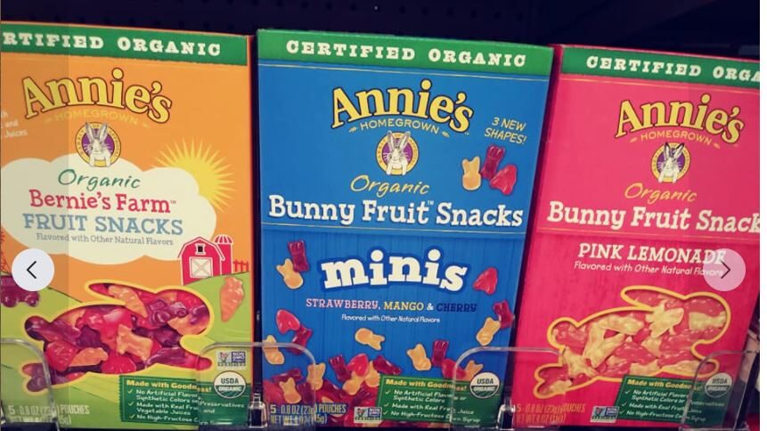 boxes of Annie's fruit snacks
