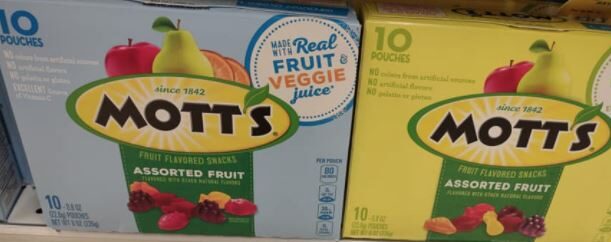 boxes of Mott's vegan gummies