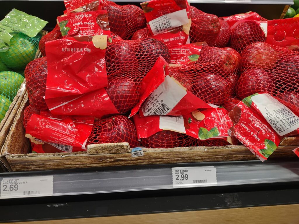 Target bagged apples