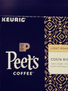 Peet's coffee bag and k-cups