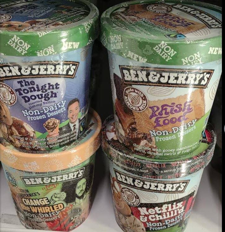 Ben and Jerry's four pints non-dairy pints