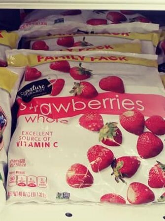 bag of Signature select frozen strawberries