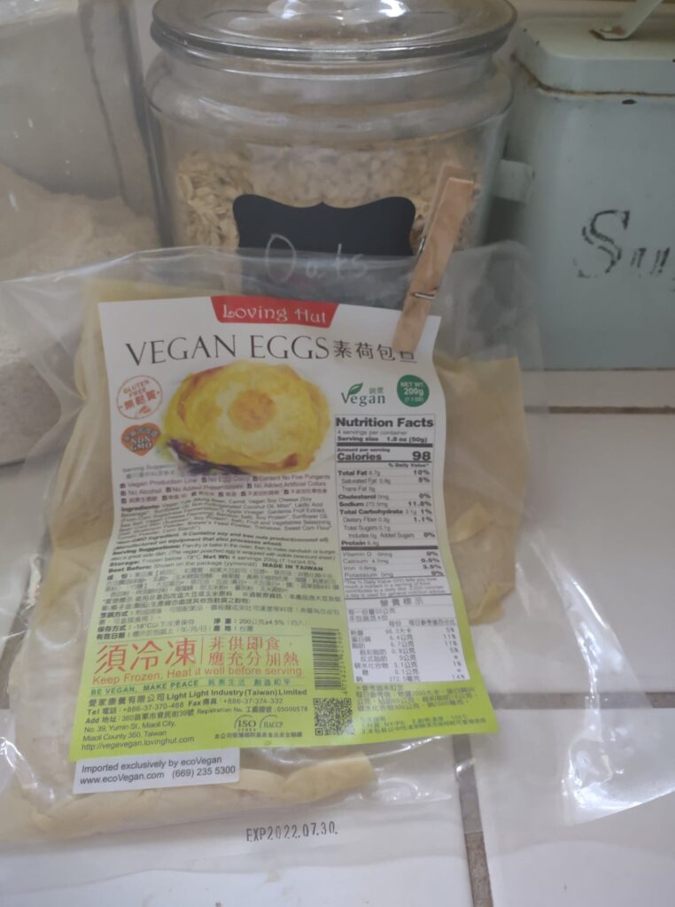 Vegan eggs in package