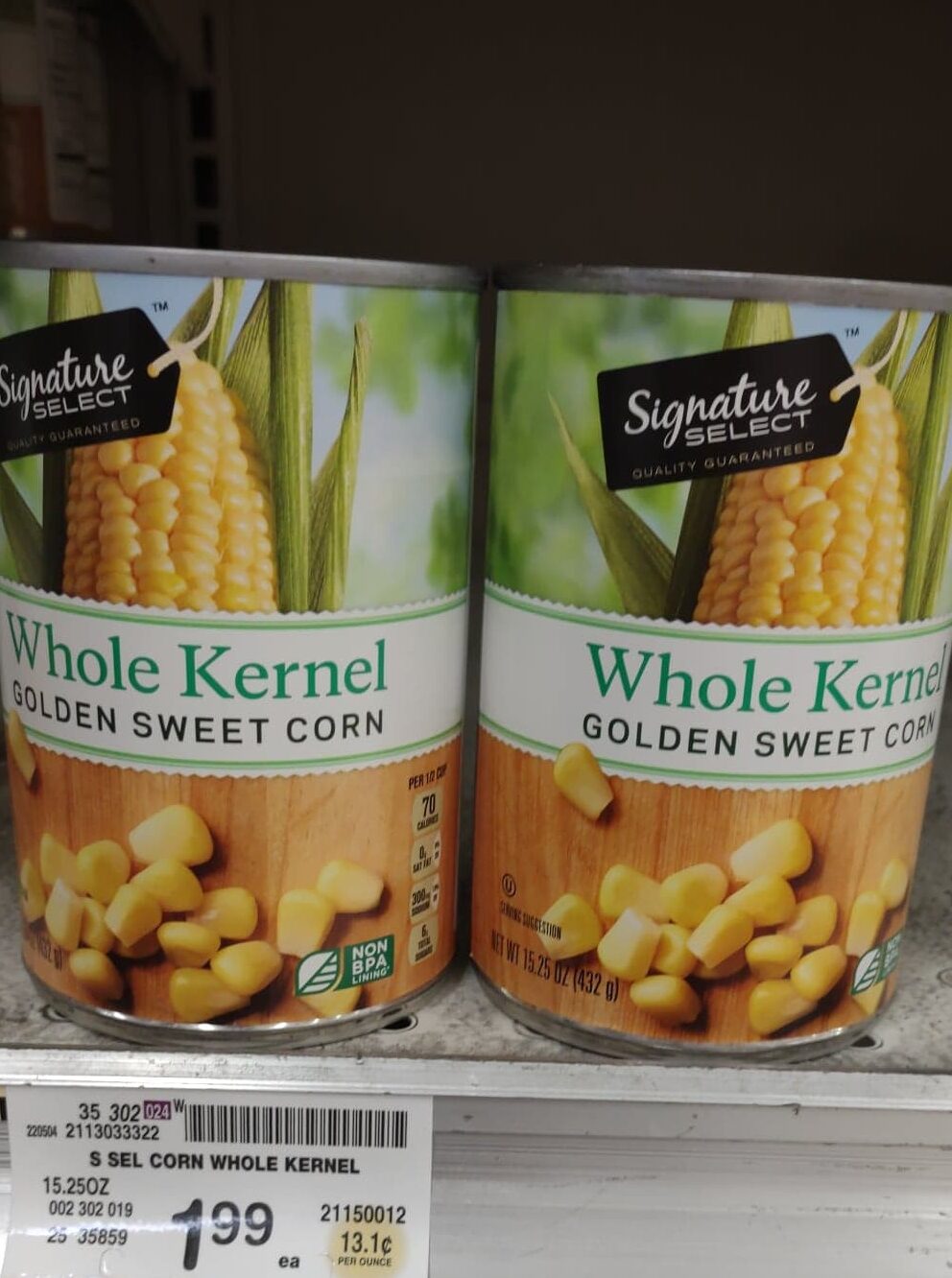 Safeway canned corn