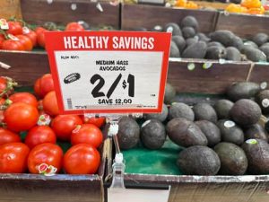 avocado display marked 2/$1