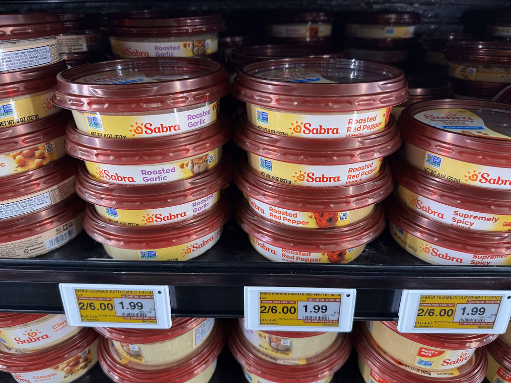 Tubs of Sabra Hummus